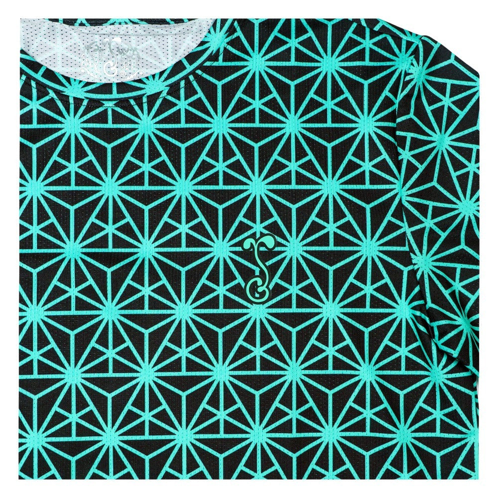 Geo Triangles Teal Athletic T Shirt