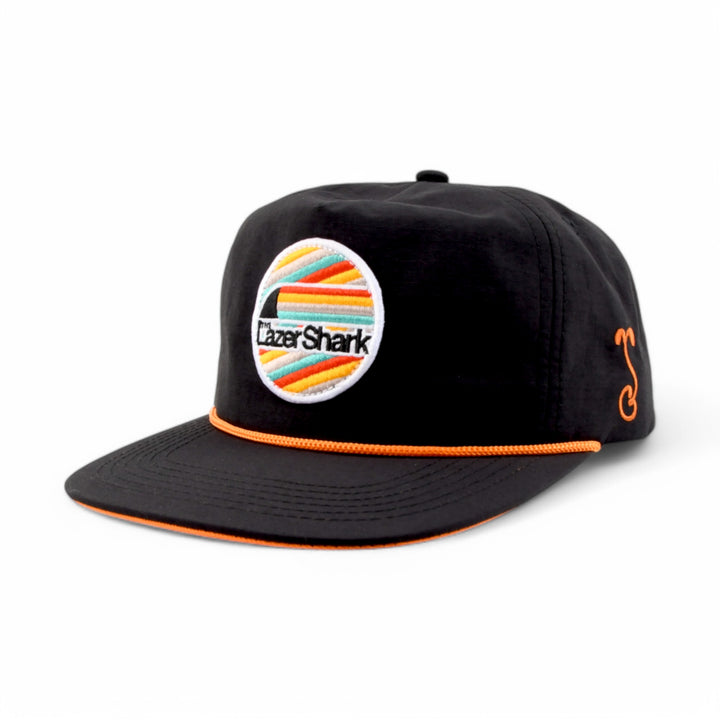 Lazer Shark Black Unstructured Snapback Hat