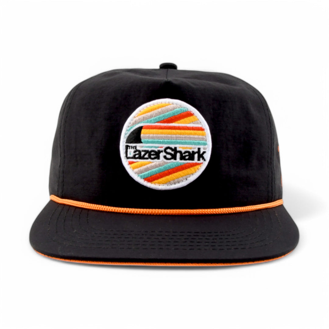 Lazer Shark Black Unstructured Snapback Hat