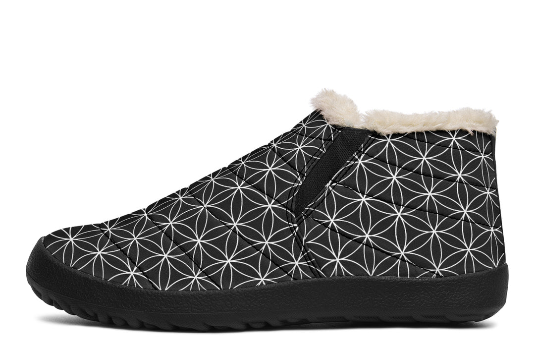 Flower of Life Black Winter Sneakers