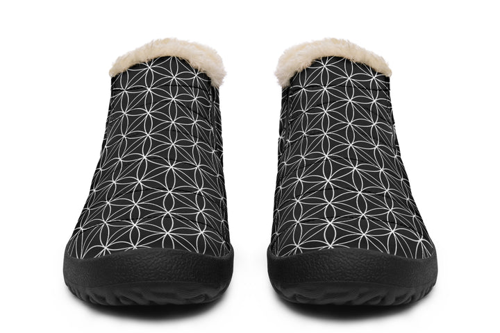 Flower of Life Black Winter Sneakers