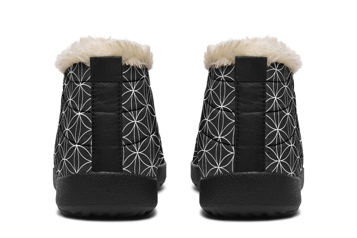 Flower of Life Black Winter Sneakers