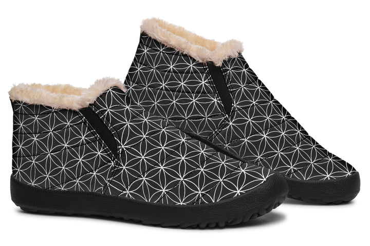 Flower of Life Black Winter Sneakers