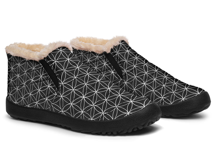 Flower of Life Black Winter Sneakers