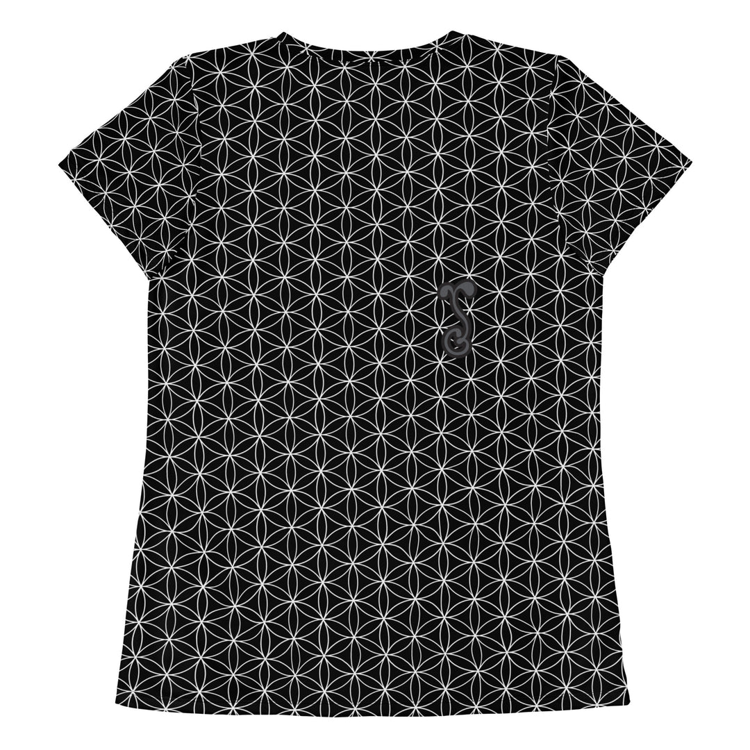 Flower of Life Black Womens Athletic T Shirt