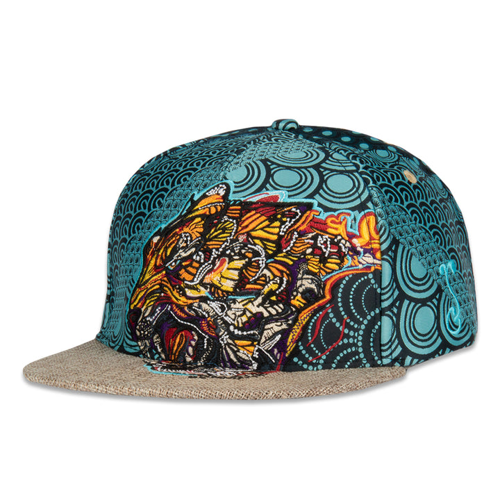 Gorra de béisbol tejida con cierre trasero azul Tiger Swallowtail V2 de Android Jones