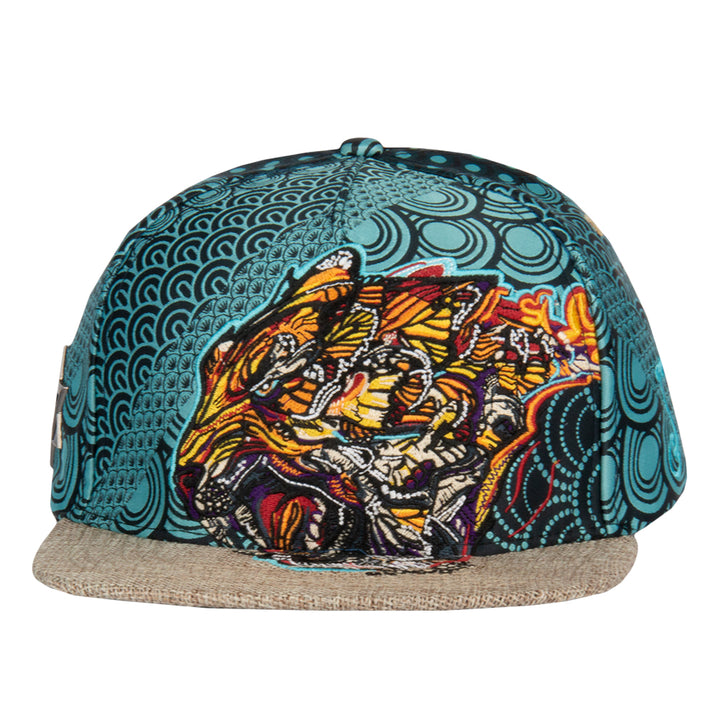 Gorra de béisbol tejida con cierre trasero azul Tiger Swallowtail V2 de Android Jones