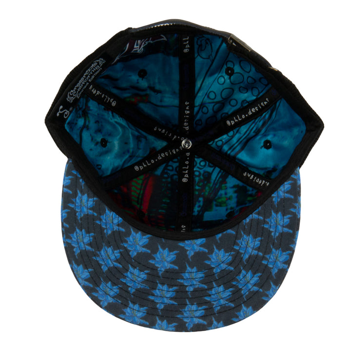 Gorra negra con correa en la parte posterior y logotipo removible Columbine de Phlo Designs