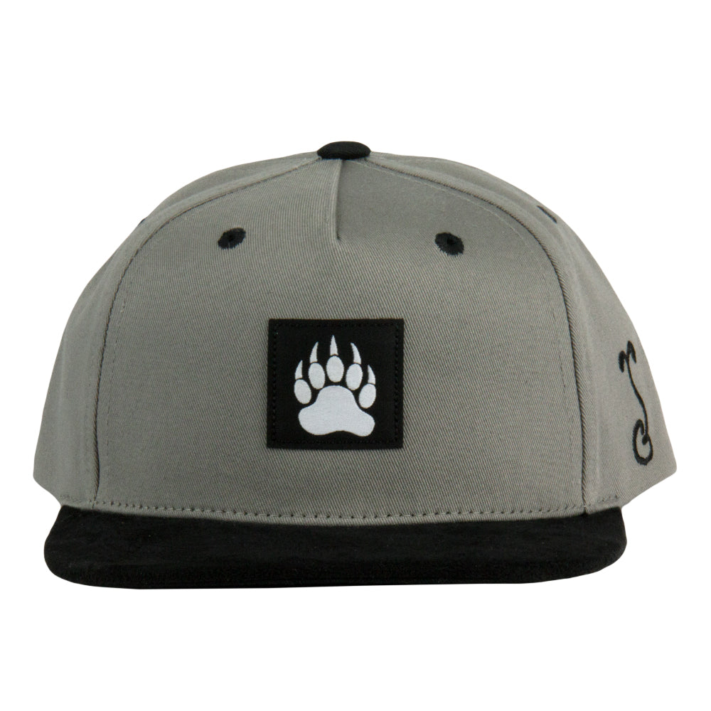 Bear Paw Gray Kids Snapback Hat