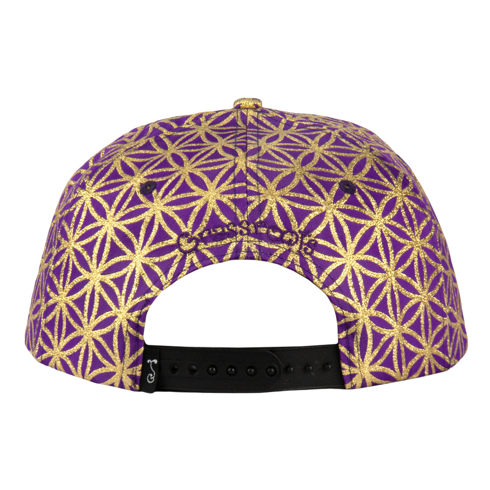 Removable Bear Flower of Life Royal Snapback Hat