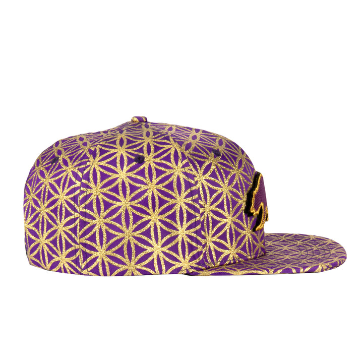 Removable Bear Flower of Life Royal Snapback Hat