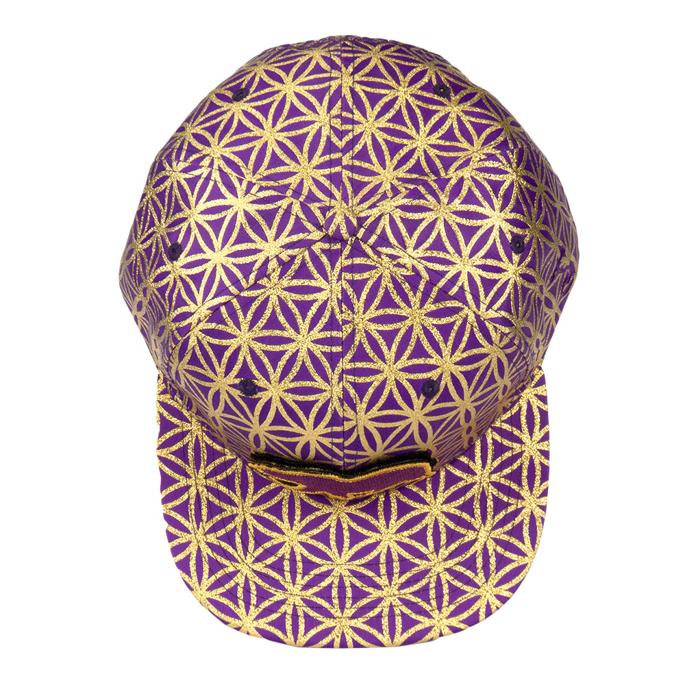 Removable Bear Flower of Life Royal Snapback Hat