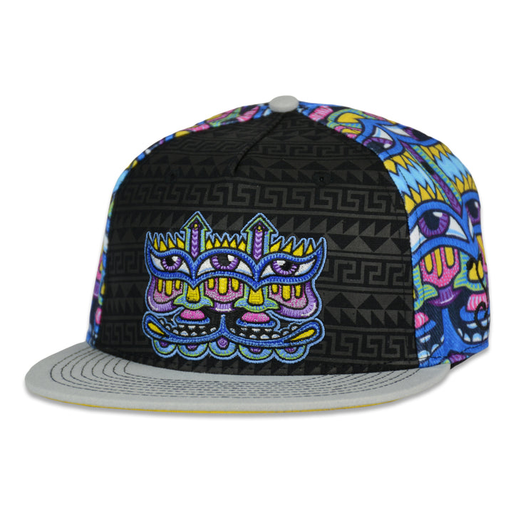 Gorro ajustado con estampado azul Harmoneyes de Chris Dyer