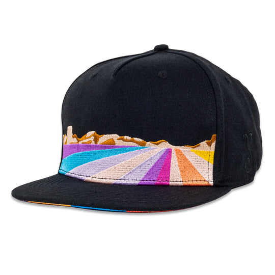 Black Watercolor Mandala Fitted Hat by Jerry Garcia x Grassroots