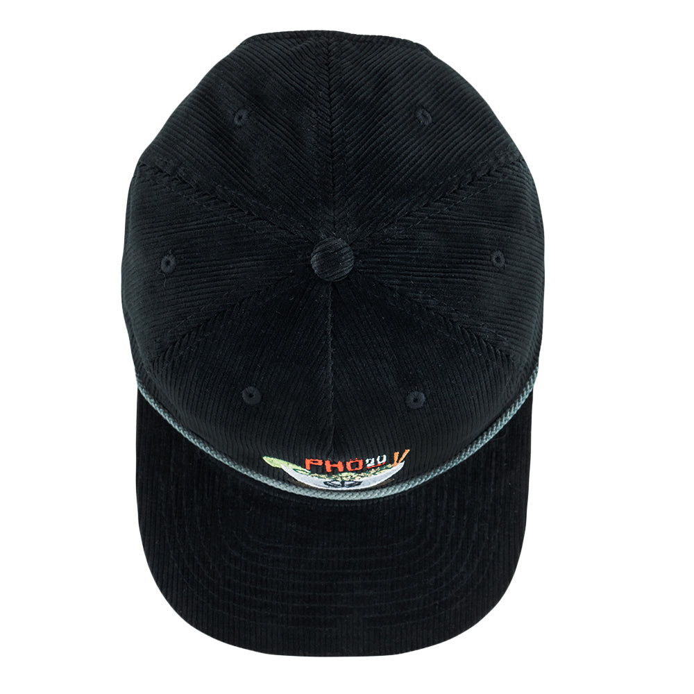 Pho 20 Black Corduroy Zipperback Hat