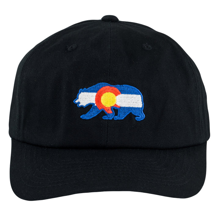 Gorra de papá negra de Colorado Bear