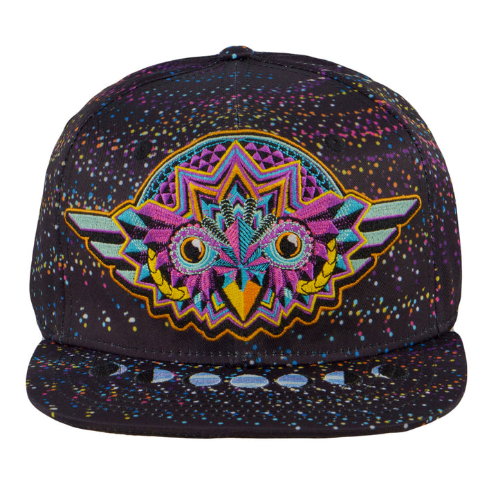 Night Owl Rainbow Vortex Snapback Hat